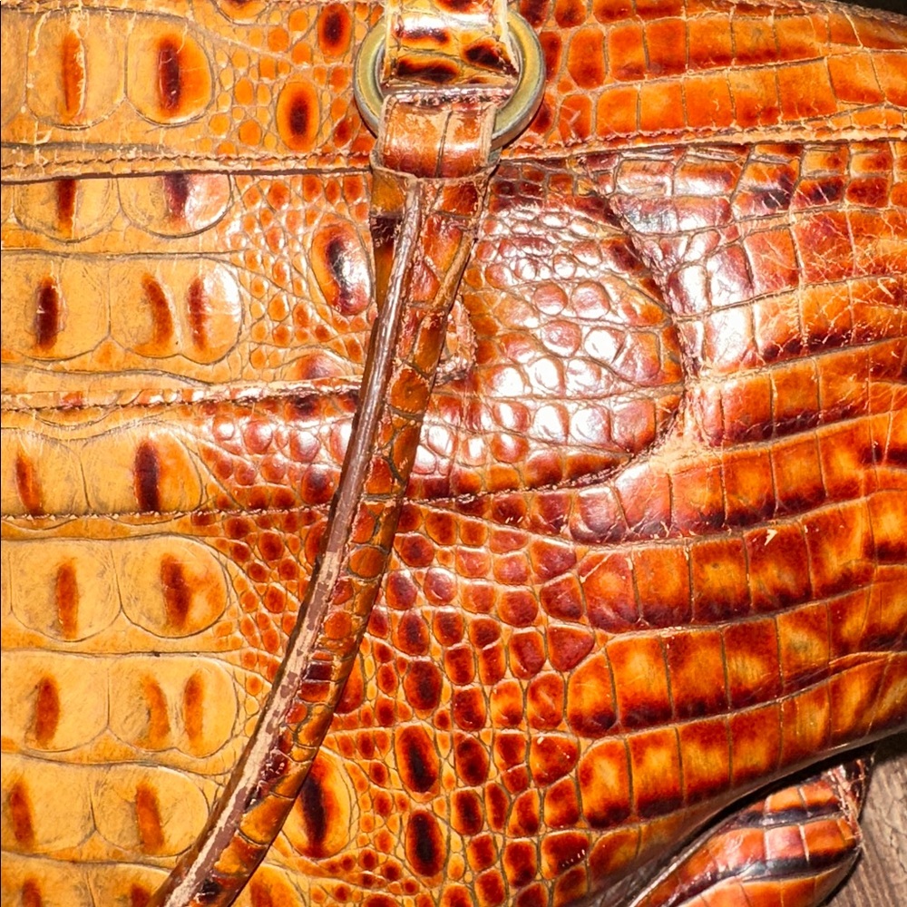 Brahmin Croc-Embossed Satchel Pecan - Picture 7 of 16